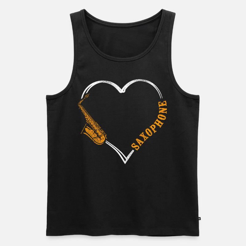 Saxophone Saxophone - Männer Premium Bio Tank Top - Schwarz