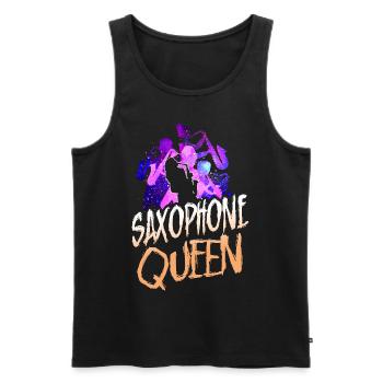 Saxophone Saxophone Queen - Men's Premium Organic Tank Top - black - Front - Michal (187cm)