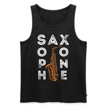 Saxophones Saxophones - Débardeur bio Premium Homme - noir - Devant - AI Model Male 178 light (178cm)