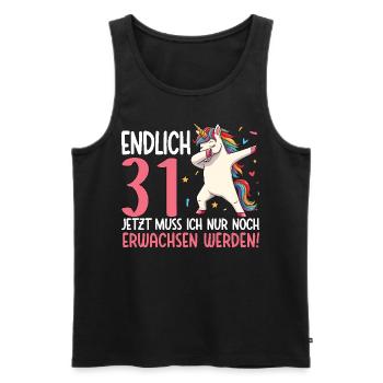 Finally 31 Now just growing up - Men's Premium Organic Tank Top - black - Front - AI Model Male 178 light (178cm)