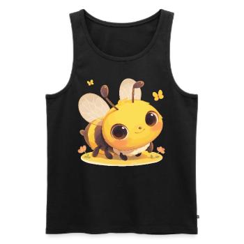 Bienen Biene - Männer Premium Bio Tank Top - Schwarz - Vorne - AI Model Male 178 light (178cm)