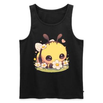 Bienen Biene - Männer Premium Bio Tank Top - Schwarz - Vorne - AI Model Male 178 light (178cm)