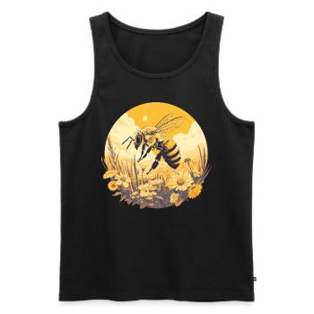 Bienen Biene - Männer Premium Bio Tank Top - Schwarz - Vorne - AI Model Male 178 light (178cm)
