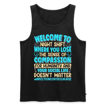 Caregiver Infection Control - Men's Premium Organic Tank Top - black - Front - AI Model Male 178 light (178cm)