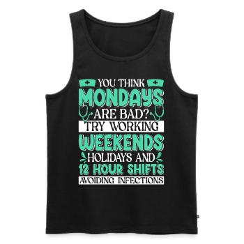 Caregiver Infection Control - Men's Premium Organic Tank Top - black - Front - AI Model Male 178 light (178cm)