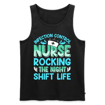 Caregiver Infection Control - Men's Premium Organic Tank Top - black - Front - AI Model Male 178 light (178cm)