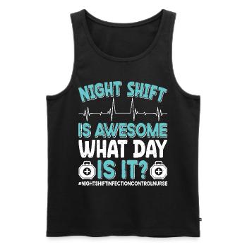 Caregiver Infection Control - Men's Premium Organic Tank Top - black - Front - AI Model Male 178 light (178cm)