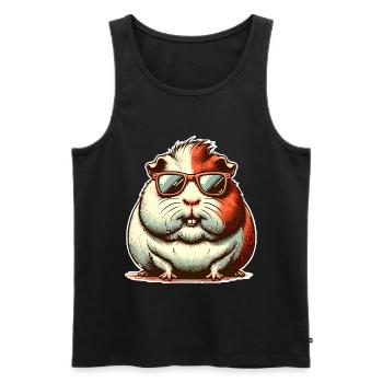 Meerschweinchen - Männer Premium Bio Tank Top - Schwarz - Vorne - Michal (187cm)