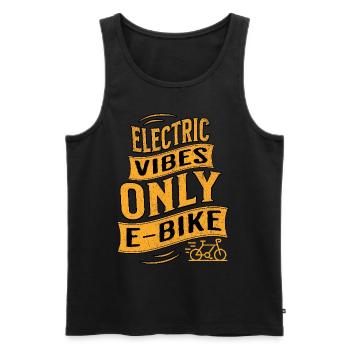E-Bike E-Biker - Men's Premium Organic Tank Top - black - Front - AI Model Male 178 light (178cm)