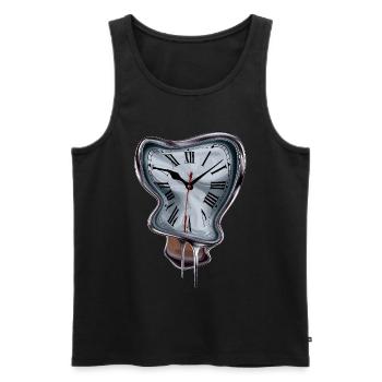 Zeit verläuft für Zeitlose Menschen - Männer Premium Bio Tank Top - Schwarz - Vorne - Michal (187cm)