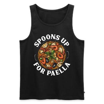 Paella Spanische Küche Meeresfrüchte - Männer Premium Bio Tank Top - Schwarz - Vorne - AI Model Male 178 light (178cm)