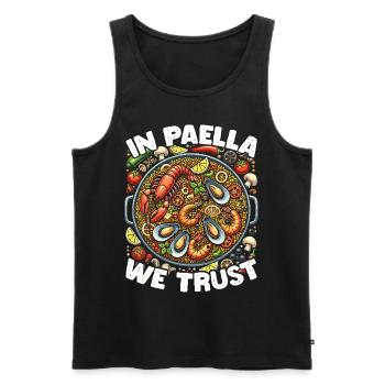 Paella Spanische Küche Meeresfrüchte - Männer Premium Bio Tank Top - Schwarz - Vorne - AI Model Male 178 light (178cm)