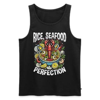 Paella Spanische Küche Meeresfrüchte - Männer Premium Bio Tank Top - Schwarz - Vorne - AI Model Male 178 light (178cm)