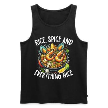 Paella Spanische Küche Meeresfrüchte - Männer Premium Bio Tank Top - Schwarz - Vorne - AI Model Male 178 light (178cm)
