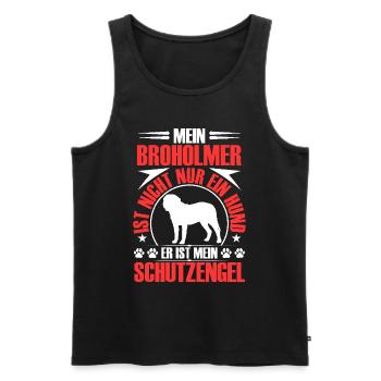 Broholmer is my guardian angel Broholmer - Men's Premium Organic Tank Top - black - Front - Michal (187cm)