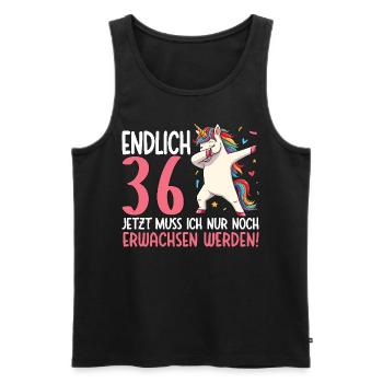 Finally 36 Now just growing up - Men's Premium Organic Tank Top - black - Front - AI Model Male 178 light (178cm)