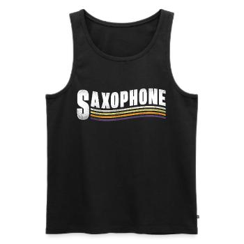 Saxophone Retro Vintage Saxophone - Männer Premium Bio Tank Top - Schwarz - Vorne - Michal (187cm)