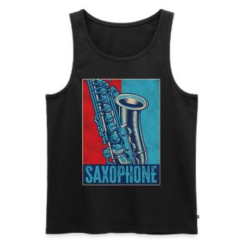 Saxophone Retro Vintage Saxophone - Männer Premium Bio Tank Top - Schwarz - Vorne - Michal (187cm)