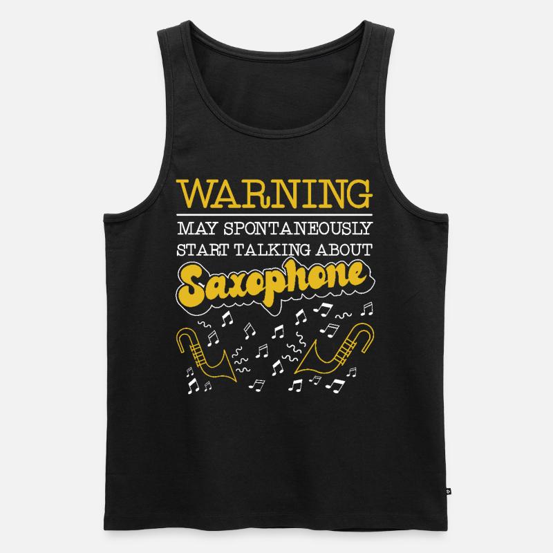 Saxophone Warning May - Men's Premium Organic Tank Top - black