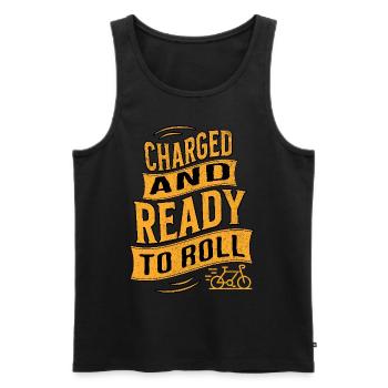 E-Bike E-Biker - Men's Premium Organic Tank Top - black - Front - AI Model Male 178 light (178cm)