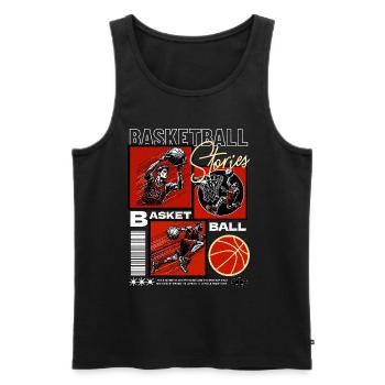 Basketball Basketballer - Männer Premium Bio Tank Top - Schwarz - Vorne - Michal (187cm)