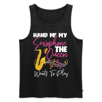 Saxophone Hand Me My Saxophone The - Männer Premium Bio Tank Top - Schwarz - Vorne - Michal (187cm)