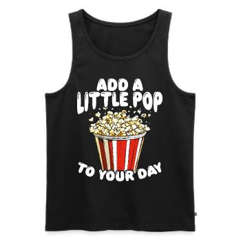 Add a Little Pop to Your Day Popcorn - Männer Premium Bio Tank Top - Schwarz - Vorne - AI Model Male 178 light (178cm)