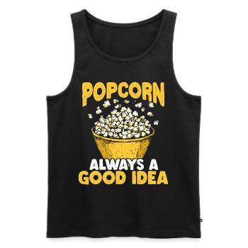 Popcorn Always a Good Idea - Männer Premium Bio Tank Top - Schwarz - Vorne - Michal (187cm)
