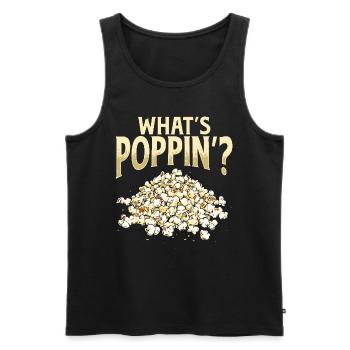 What’s Poppin’? Popcorn - Männer Premium Bio Tank Top - Schwarz - Vorne - Michal (187cm)