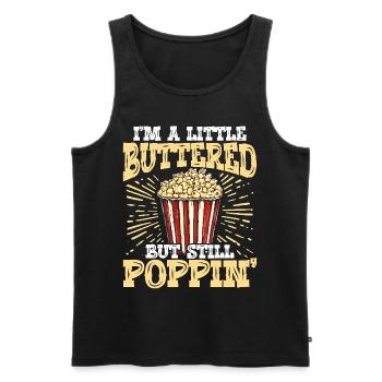 Je suis un peu beurré, mais je fais quand même éclater du pop-corn - Débardeur bio Premium Homme - noir - Devant - Michal (187cm)