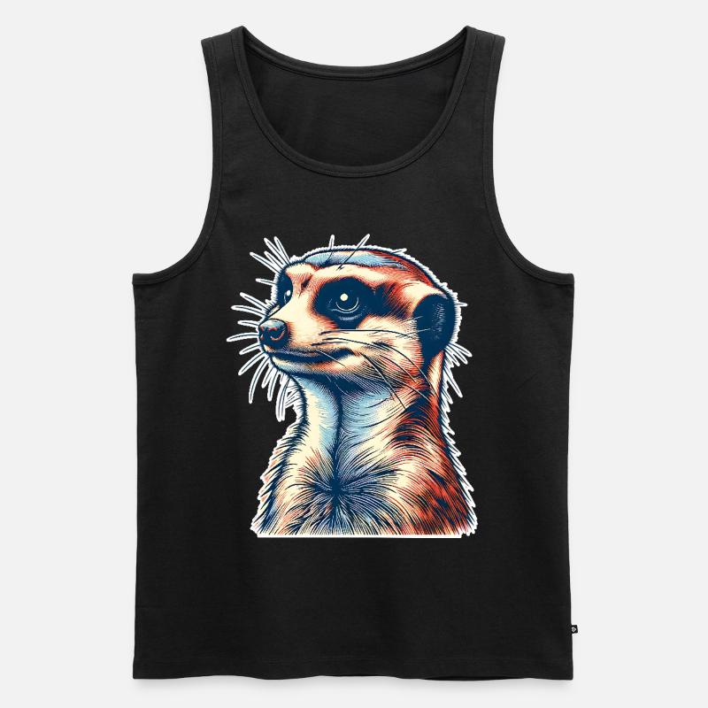 Erdmännchen - Männer Premium Bio Tank Top - Schwarz