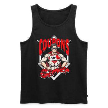 Couponing Coupon Coupons: My Superpower - Men's Premium Organic Tank Top - black - Front - Michal (187cm)