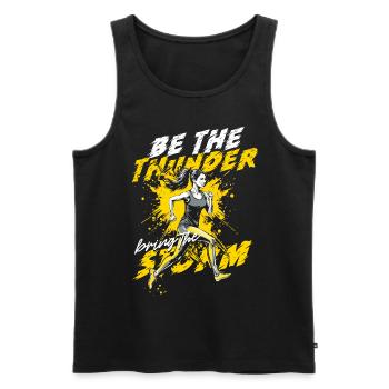 Athlétisme Be The Thunder Bring The Storm - Débardeur bio Premium Homme - noir - Devant - AI Model Male 178 light (178cm)