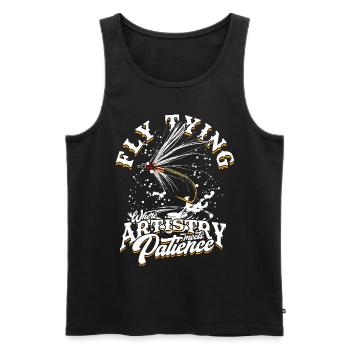 Fliegenfischen Where Artistry Meets Patience - Männer Premium Bio Tank Top - Schwarz - Vorne - AI Model Male 178 light (178cm)