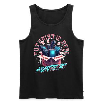 Couponing Coupon Futuristic Deal Hunter - Men's Premium Organic Tank Top - black - Front - Michal (187cm)