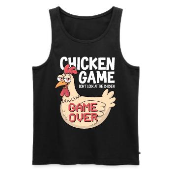 Chicken Game Don't Look At The Chicken Game Over - Men's Premium Organic Tank Top - black - Front - AI Model Male 178 light (178cm)