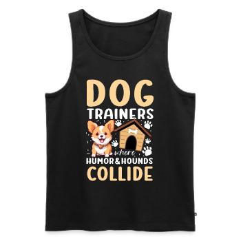 Dog Trainers Where Humor And Hounds Collide - Männer Premium Bio Tank Top - Schwarz - Vorne - AI Model Male 178 light (178cm)