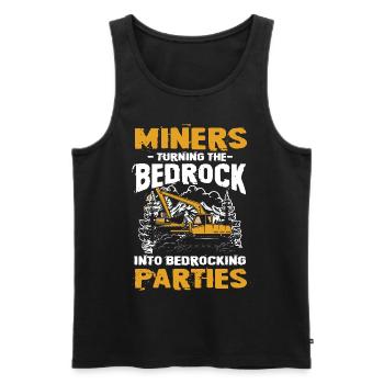 Miners Turning Bedrock Into Bedrocking Parties - Männer Premium Bio Tank Top - Schwarz - Vorne - AI Model Male 178 light (178cm)