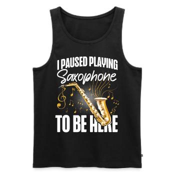 Saxophone I Paused Playing - Männer Premium Bio Tank Top - Schwarz - Vorne - Michal (187cm)