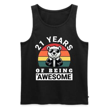 21 Years of Being Awesome Geburtstag Geschenkidee - Männer Premium Bio Tank Top - Schwarz - Vorne - AI Model Male 178 light (178cm)
