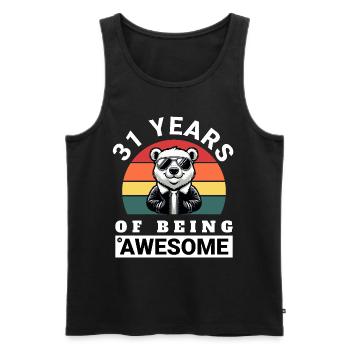 31 Years of Being Awesome Birthday Gift Idea - Men's Premium Organic Tank Top - black - Front - AI Model Male 178 light (178cm)