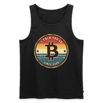 Retro Bitcoin Design - Crypto Fashion pour - Débardeur bio Premium Homme - noir - Devant - Michal (187cm)
