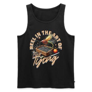 Fliegenfischen Fliegenangler - Männer Premium Bio Tank Top - Schwarz - Vorne - AI Model Male 178 light (178cm)
