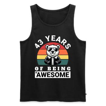 43 Years of Being Awesome Geburtstag Geschenkidee - Männer Premium Bio Tank Top - Schwarz - Vorne - Michal (187cm)