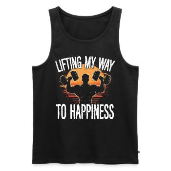 Lift My Way to Happiness Fitness Gym - Débardeur bio Premium Homme - noir - Devant - Michal (187cm)
