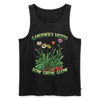 Gärtnermotto Säen Wachsen Leuchten Naturliebhaber - Männer Premium Bio Tank Top - Schwarz - Vorne - Michal (187cm)