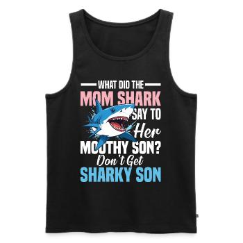 What Did The Mom Shark Say - Männer Premium Bio Tank Top - Schwarz - Vorne - AI Model Male 178 light (178cm)