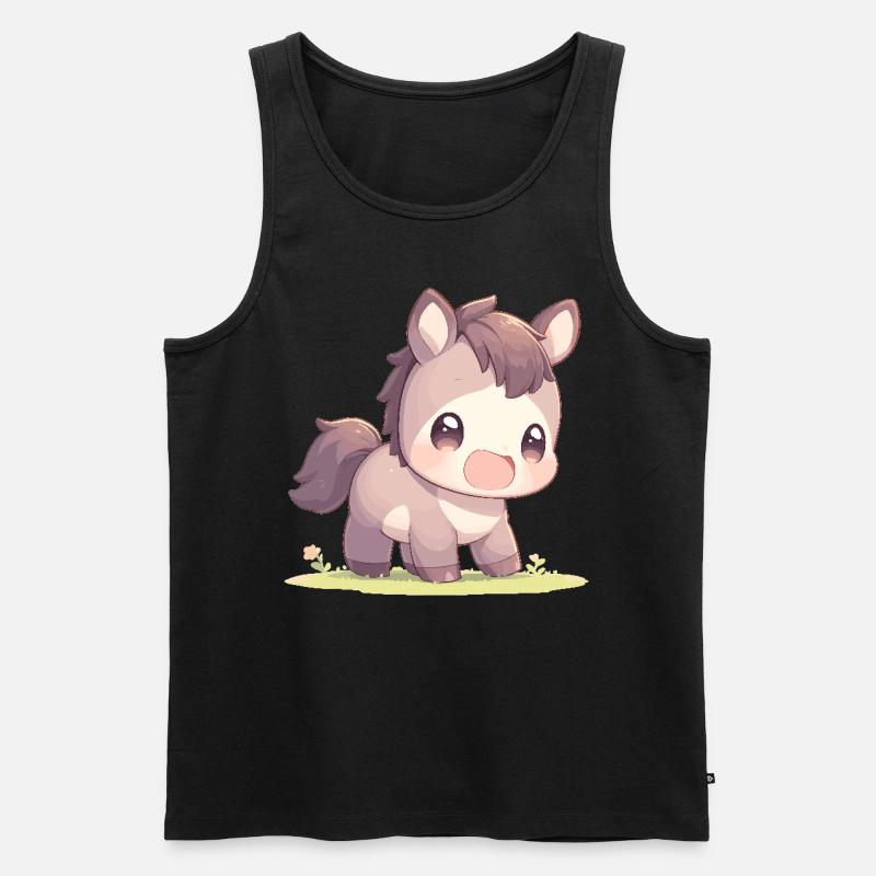 Pferde Pferd - Männer Premium Bio Tank Top - Schwarz