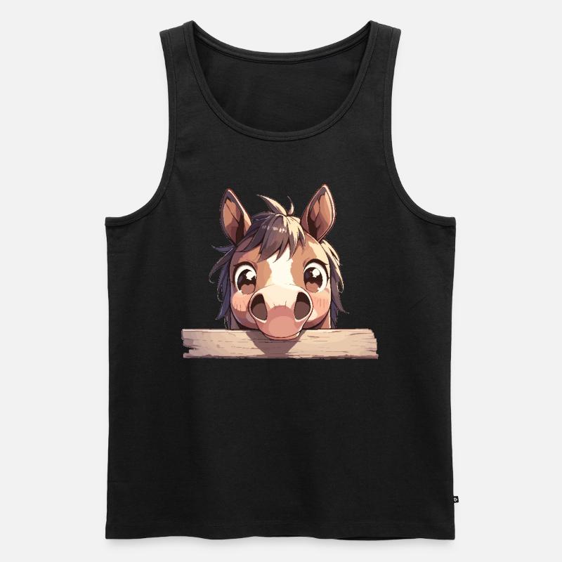 Pferde Pferd - Männer Premium Bio Tank Top - Schwarz