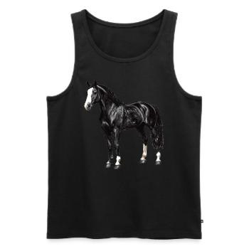 Pferde Pferd - Männer Premium Bio Tank Top - Schwarz - Vorne - Michal (187cm)